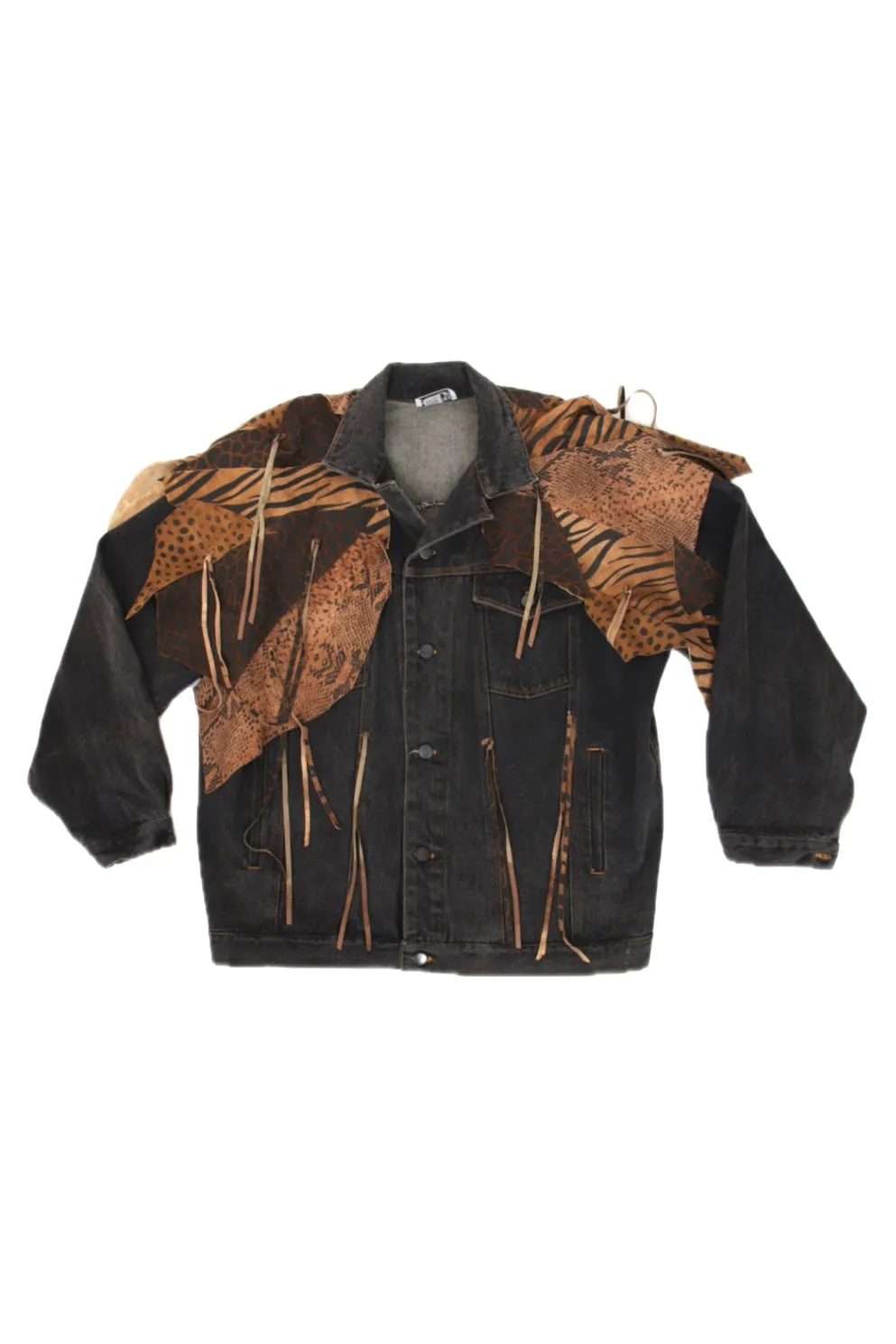 1980s Denim & Suede Patchwork Jacket