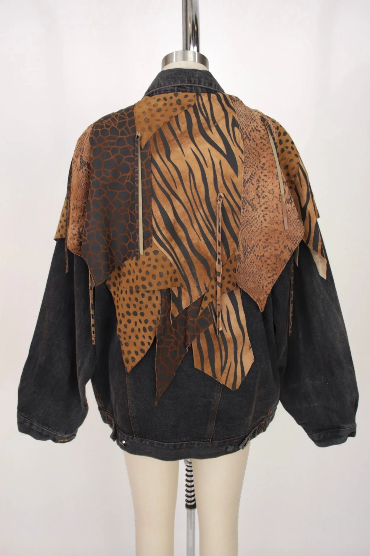 1980s Denim & Suede Patchwork Jacket