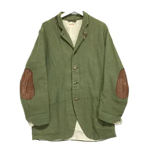 [2] Kapital Cotton Linen Leather Elbow 4 Button Blazer