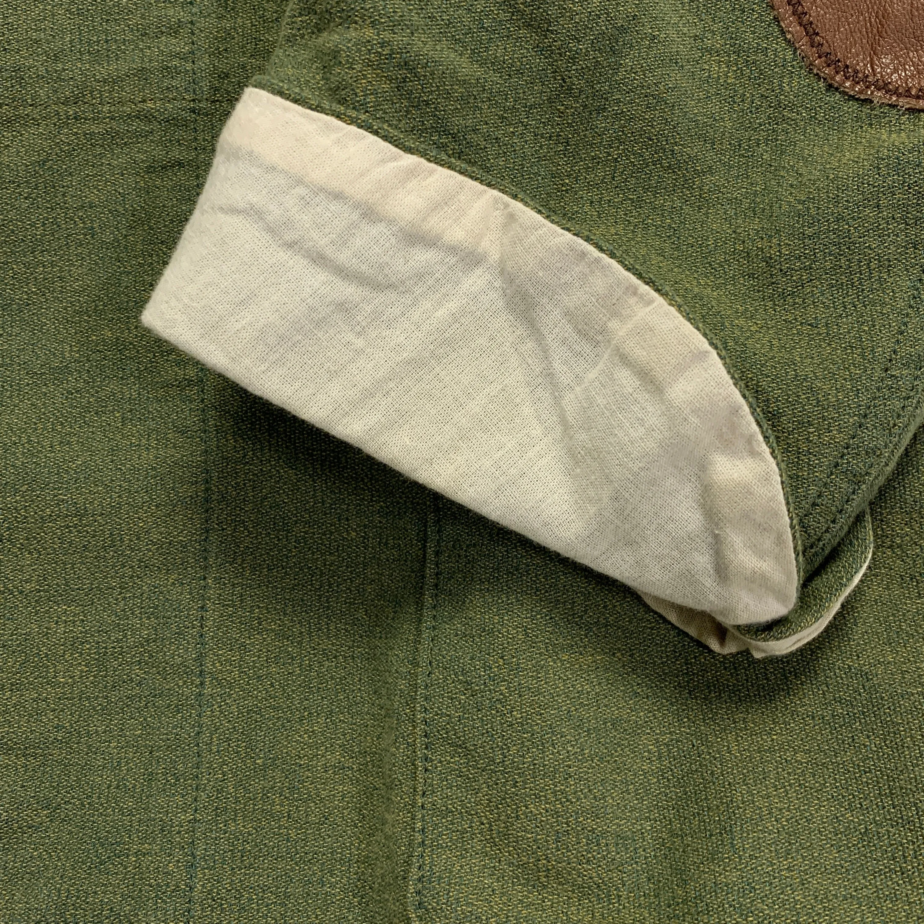 [2] Kapital Cotton Linen Leather Elbow 4 Button Blazer
