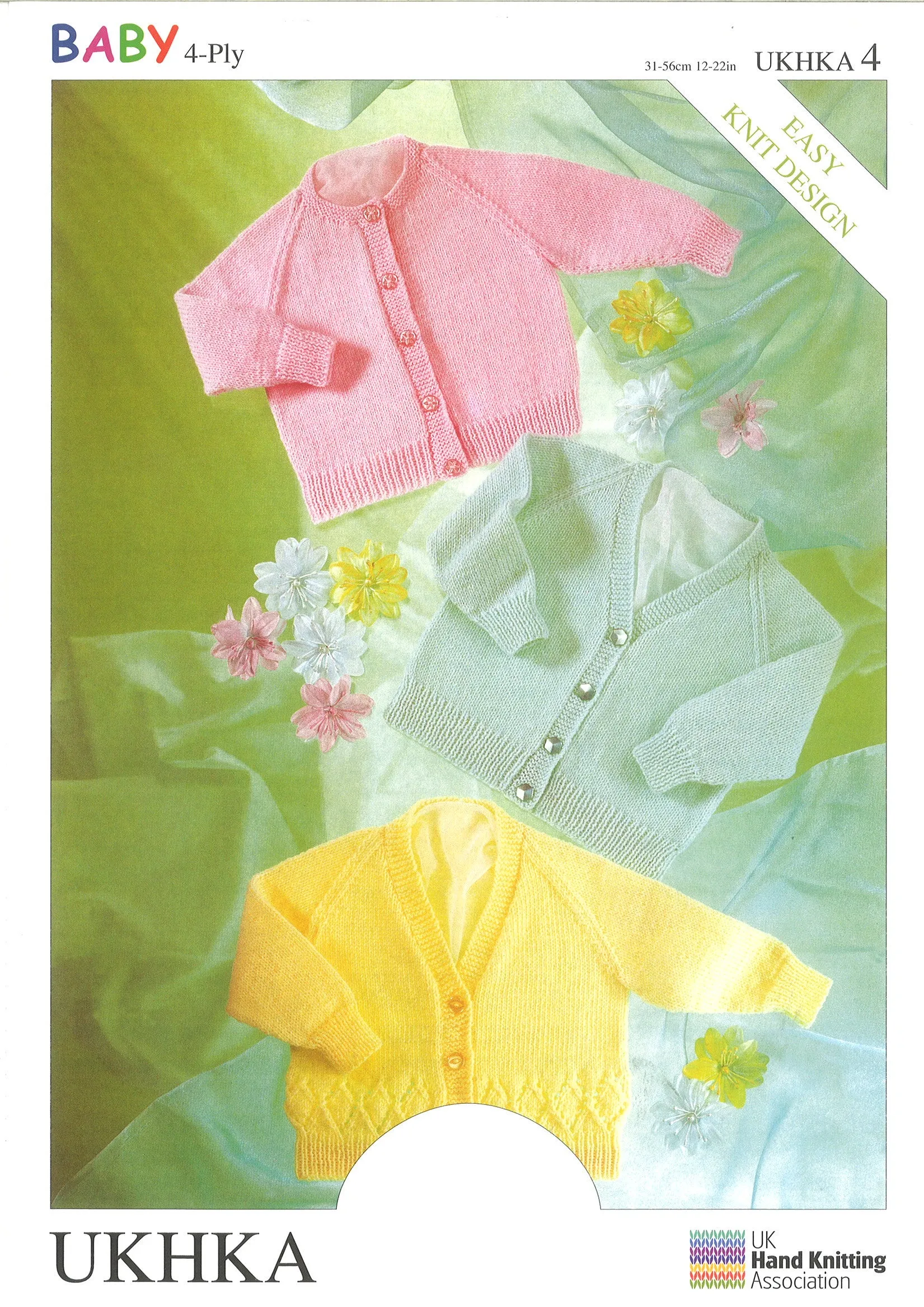 3 x 4 Ply Knitting Pattern Cardigans 0 - 2 Years 31-56 cm 12-22 inches
