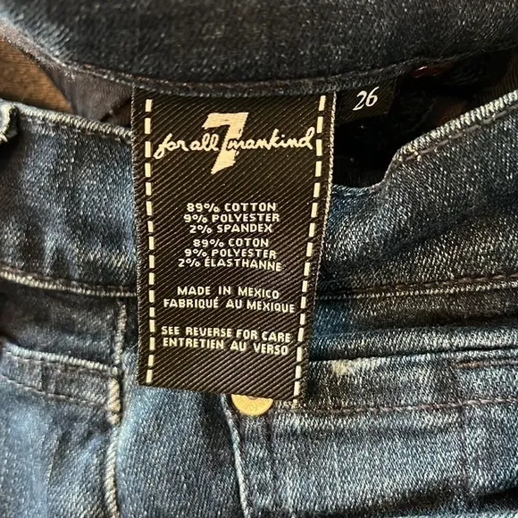 7 For All Mankind Josefina Boyfriend Skinny Jeans Size 26