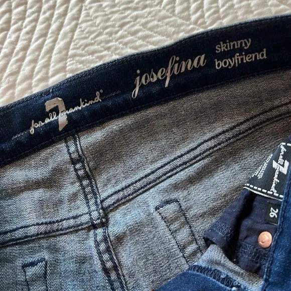 7 For All Mankind Josefina Boyfriend Skinny Jeans Size 26