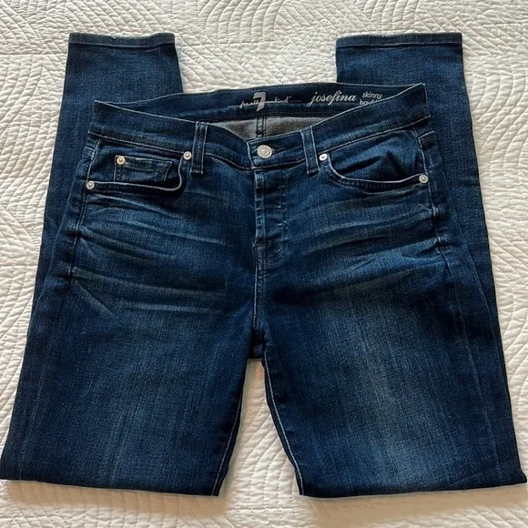 7 For All Mankind Josefina Boyfriend Skinny Jeans Size 26