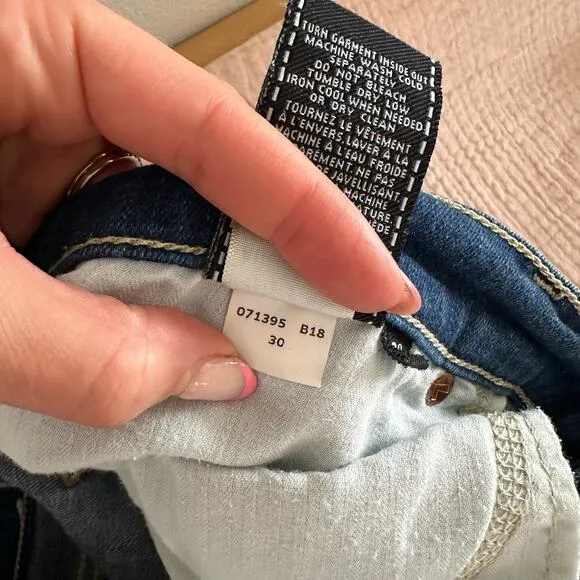 7 For All Mankind Josefina Skinny Boyfriend Jeans 30 $188