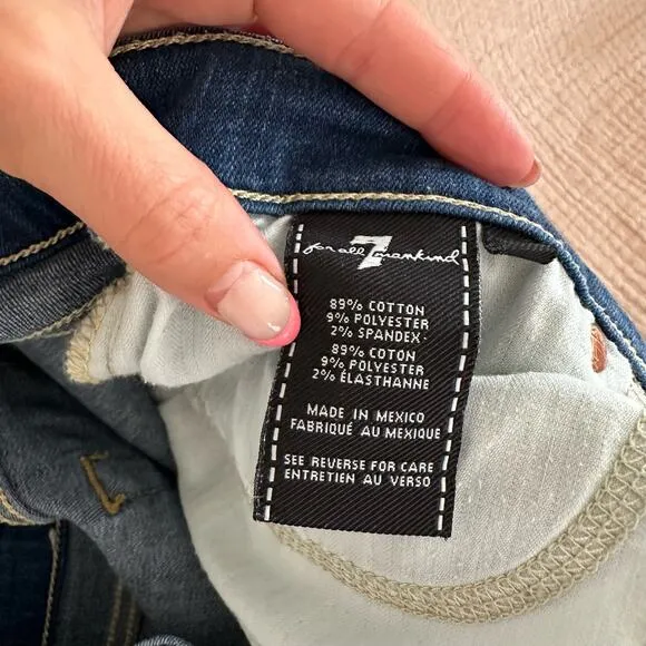 7 For All Mankind Josefina Skinny Boyfriend Jeans 30 $188