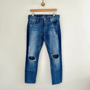 7 For All Mankind Josefina Skinny Boyfriend Jeans 30 $188