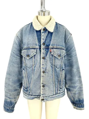80s Levi's Denim Sherpa Jacket