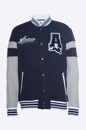 A TIZIANO Cory | Fleece Letter Jacket (Indigo)