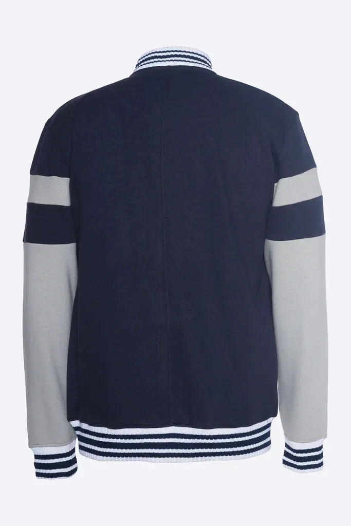 A TIZIANO Cory | Fleece Letter Jacket (Indigo)