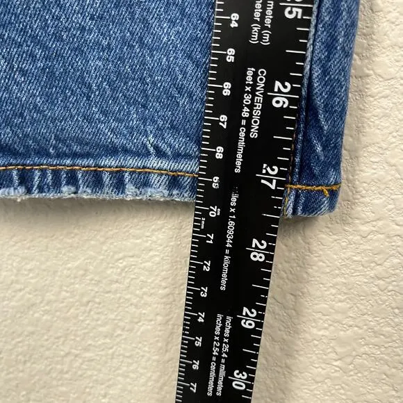 Abercrombie And Fitch The 90's Straight Ultra High Rise Jeans 32S Distressed NWT