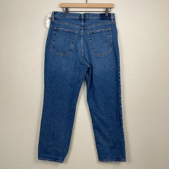 Abercrombie And Fitch The 90's Straight Ultra High Rise Jeans 32S Distressed NWT