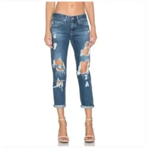 Adriano Goldschmied The Ex-Boyfriend Slouchy Slim Jeans 15 Years Ripped Size 29