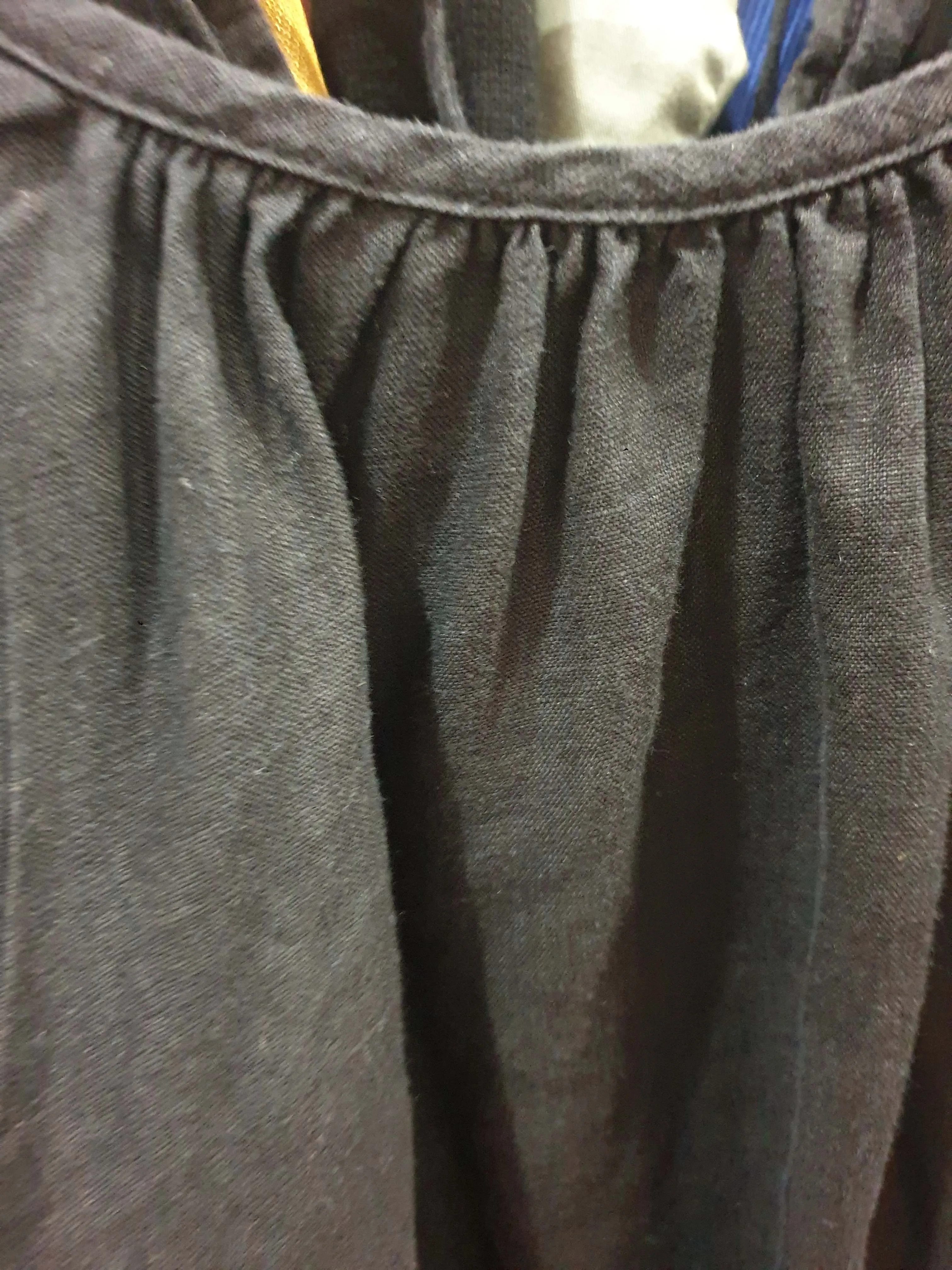 Aere black linen half sleeve top size 16