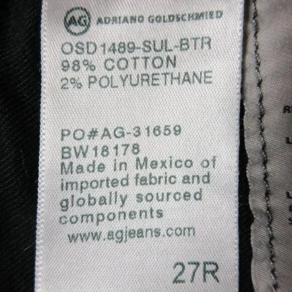 AG ADRIANO GOLDSCHMIED Hailey Ex Boyfriend Roll Up Shorts Sz 27 Blk Denim Jeans