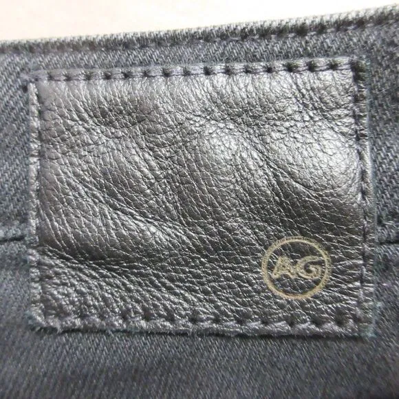 AG ADRIANO GOLDSCHMIED Hailey Ex Boyfriend Roll Up Shorts Sz 27 Blk Denim Jeans