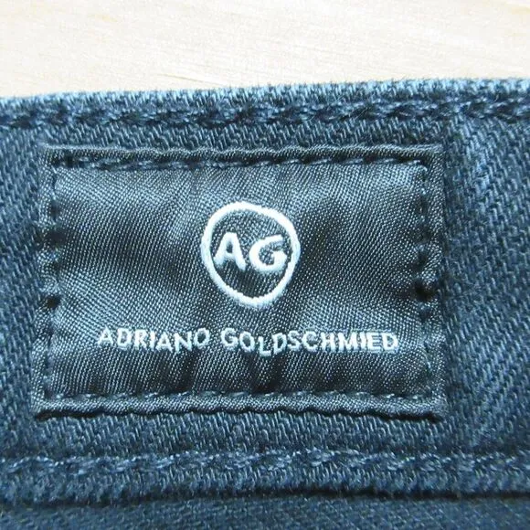AG ADRIANO GOLDSCHMIED Hailey Ex Boyfriend Roll Up Shorts Sz 27 Blk Denim Jeans
