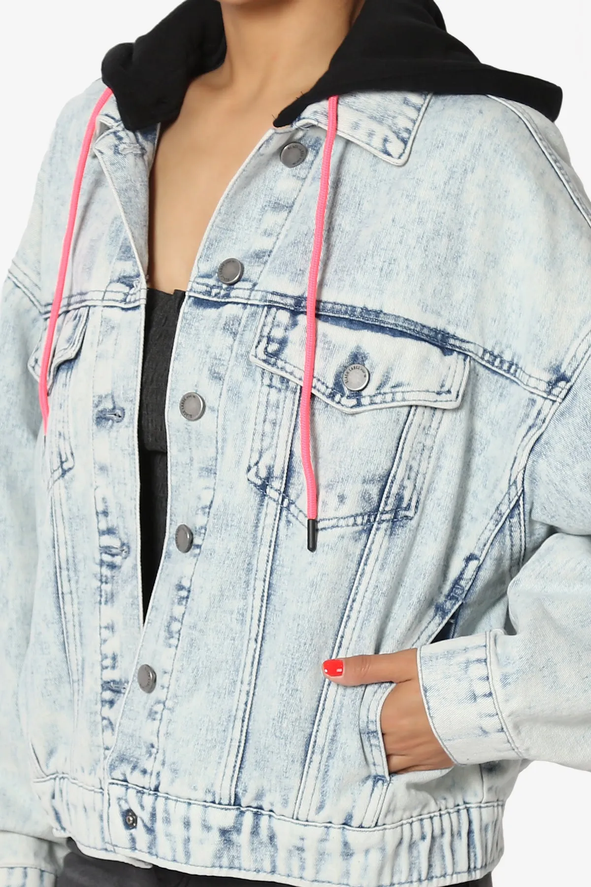 Agata Hooded Bomber Denim Jacket