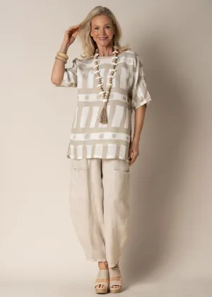 Annette Linen Top in Latte
