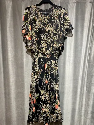 Anthropology Floral Print Ruffle Sleeve Dress