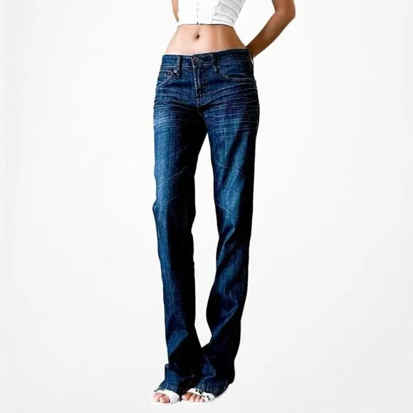 Apt. 9 Dark Wash Low Rise Slim Fit Straight Leg Denim Jeans Size 29