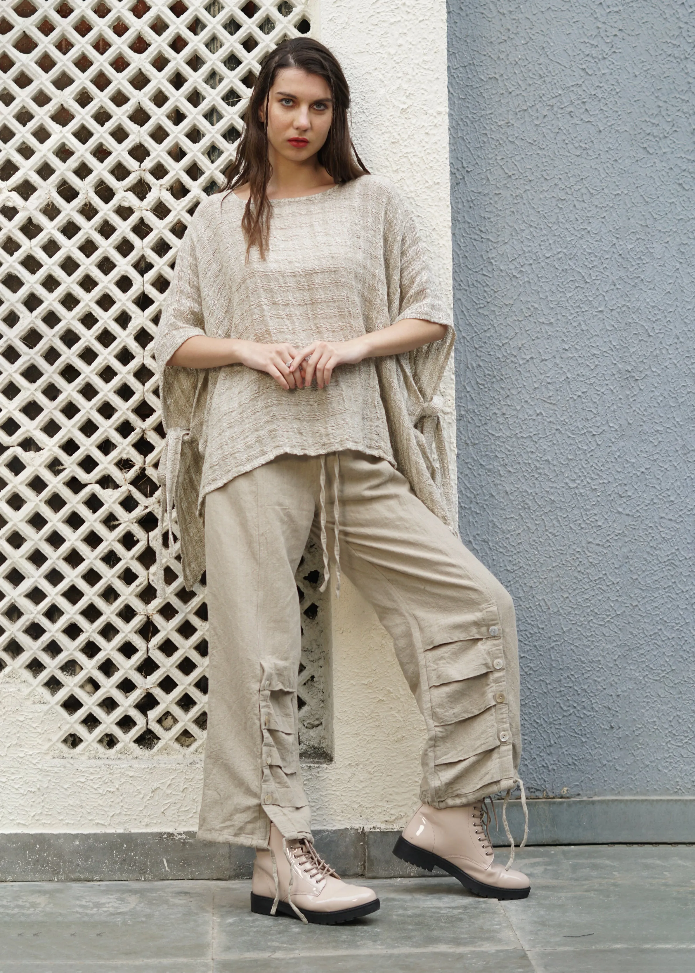 Averil Linen Top in Cream