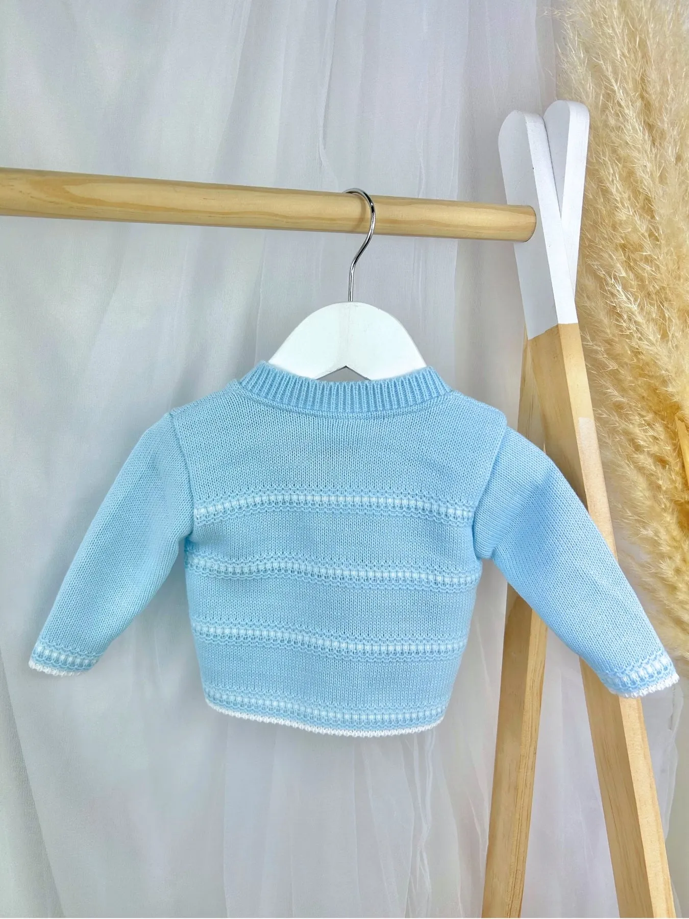 Baby Boy 'Thomas' Blue Knitted Cardigan
