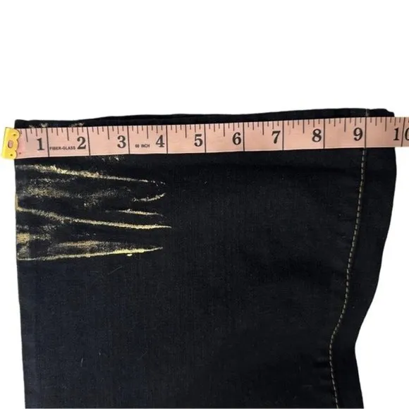 Baby Phat Junior's Straight Leg Denim Jeans Dark Wash With Gold Details Jrs 9