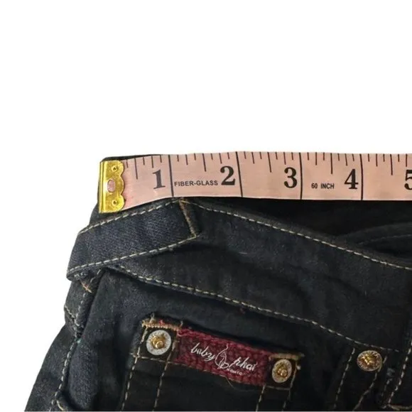 Baby Phat Junior's Straight Leg Denim Jeans Dark Wash With Gold Details Jrs 9