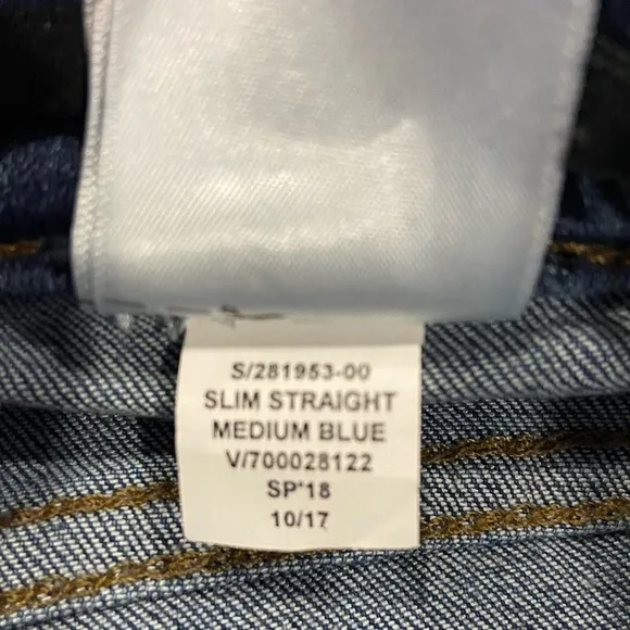 Banana Republic Slim Straight Jeans Medium Blue Sz 28P