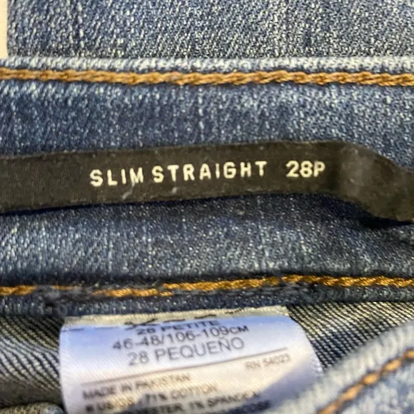 Banana Republic Slim Straight Jeans Medium Blue Sz 28P