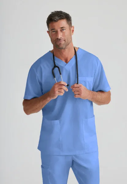 Barco Essentials Top-3 Pocket Unisex V-Neck Scrub Top