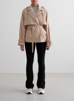 Beige Recycled Tech Trench Jacket