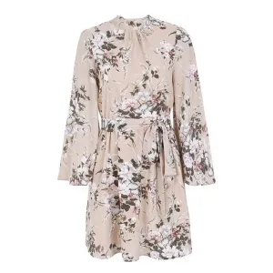 Bella Philosophy Backless A-Line Floral Print Mini O-Neck Chiffon Dress