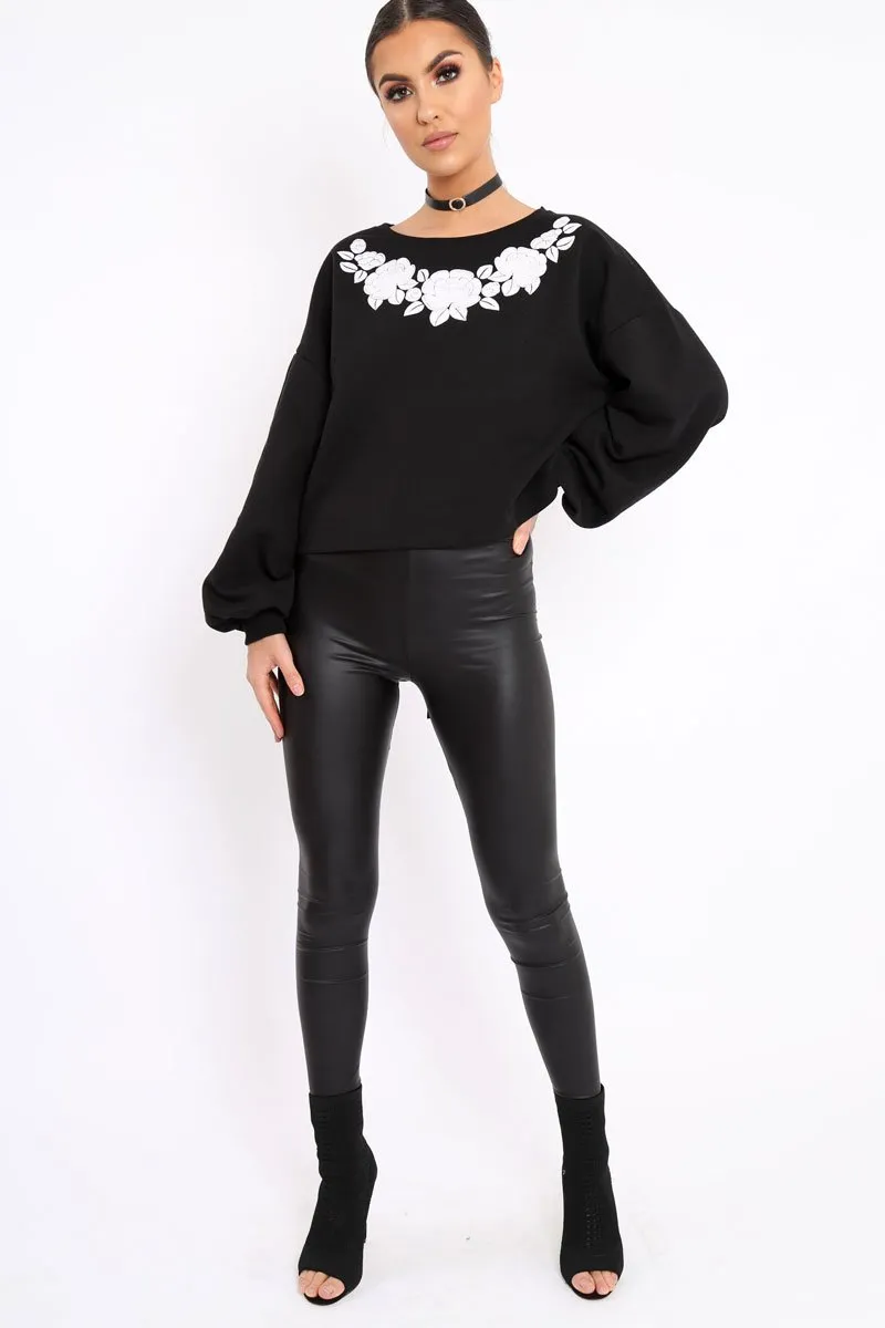 Black Flower Jumper Tie Back - Alchemy