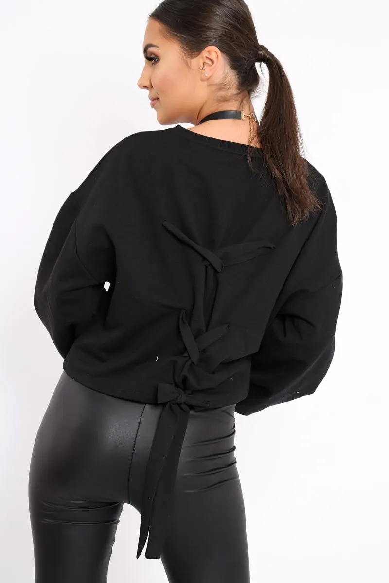 Black Flower Jumper Tie Back - Alchemy