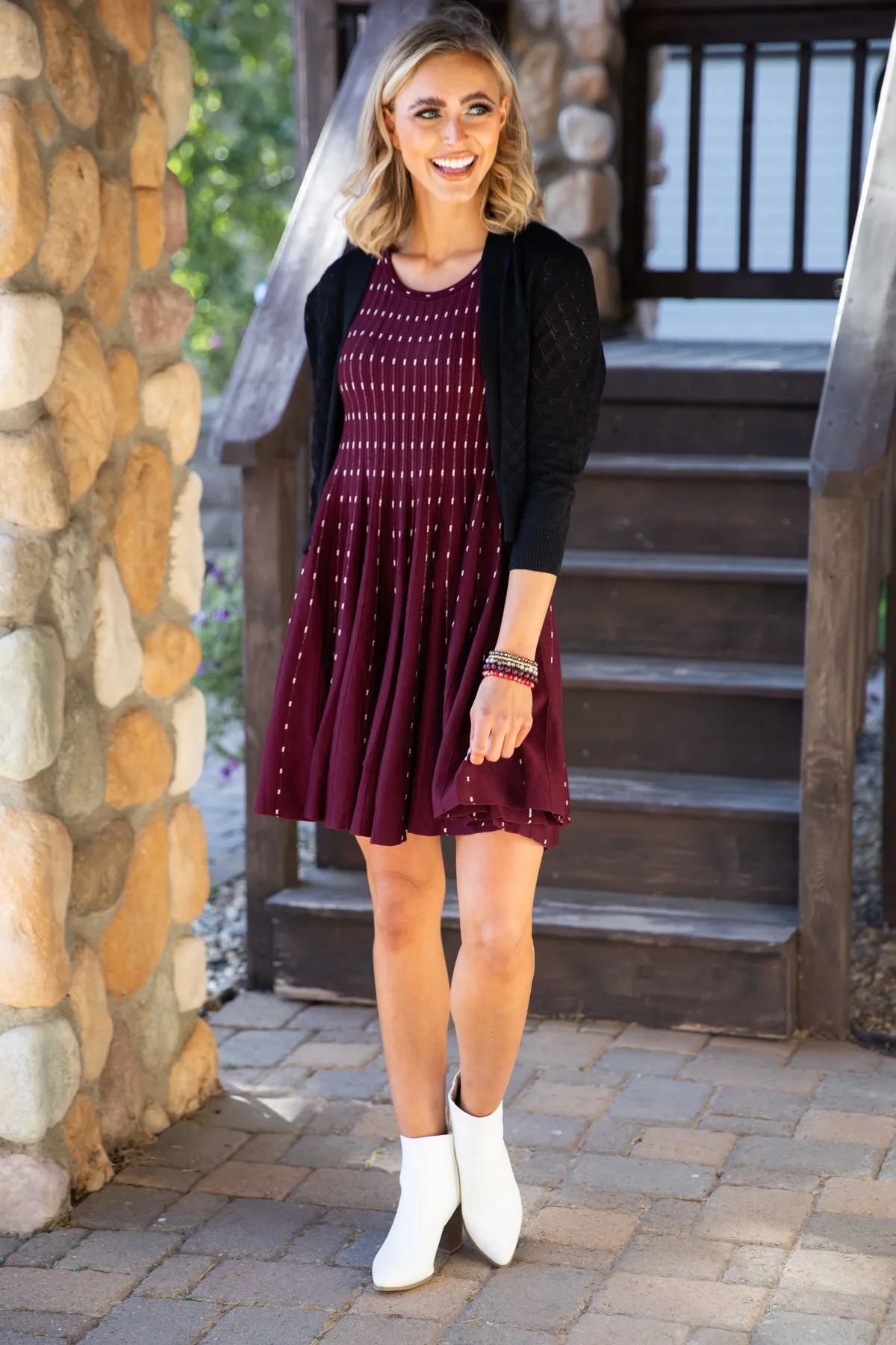 Black Pointelle Cardigan