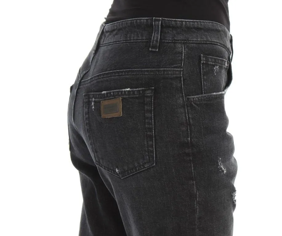 Blue Denim Cotton Stretch Boyfriend Jeans