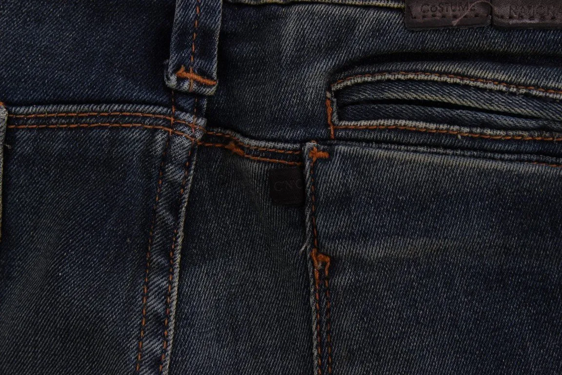 Blue straight leg jeans