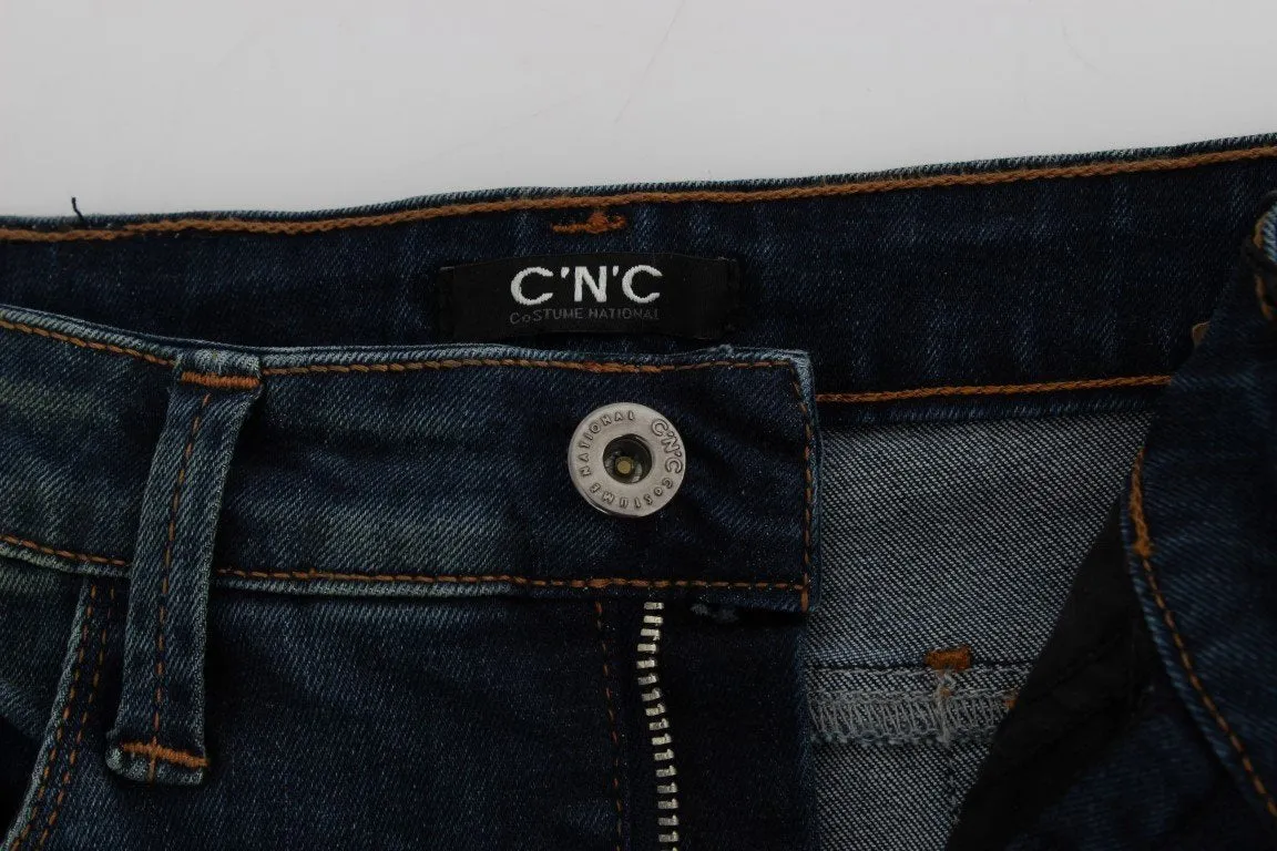 Blue straight leg jeans