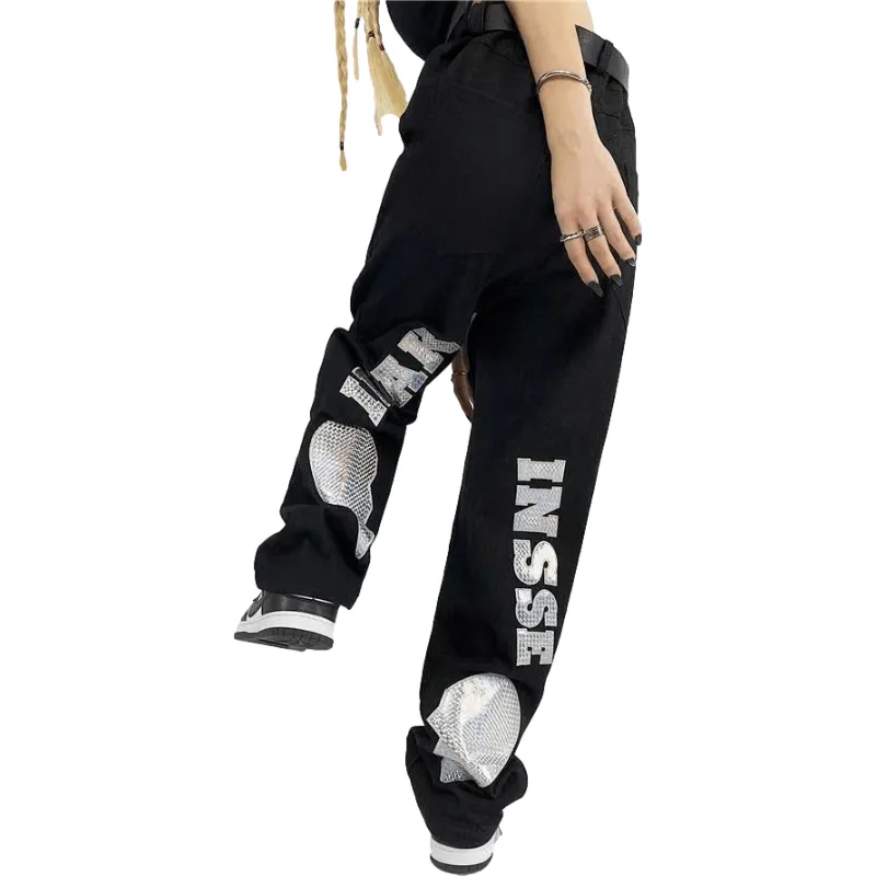 Broken Heart Letter Graphic Jeans