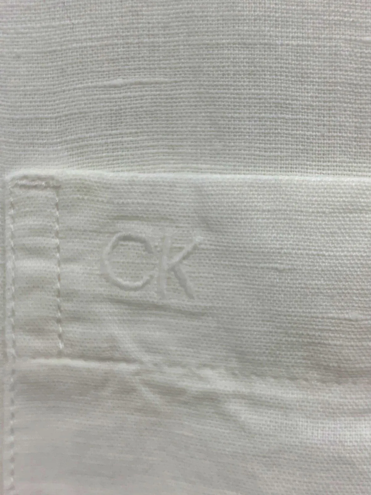 Calvin Klein White Linen-Blend Shirt UK M