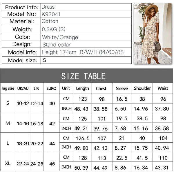 Casual Polka Dot Irregular Maxi Dress V-neck Short Sleeve