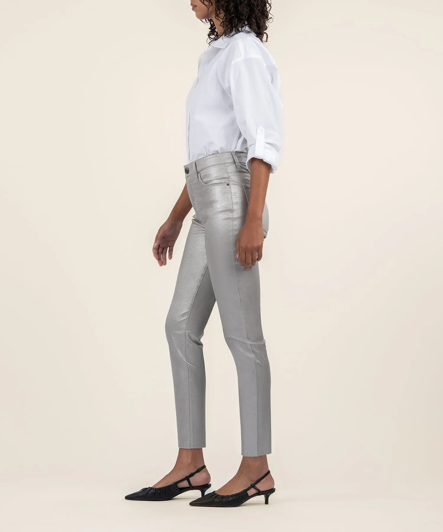 Charlize Coated High Rise Cigarette Leg - FINAL SALE