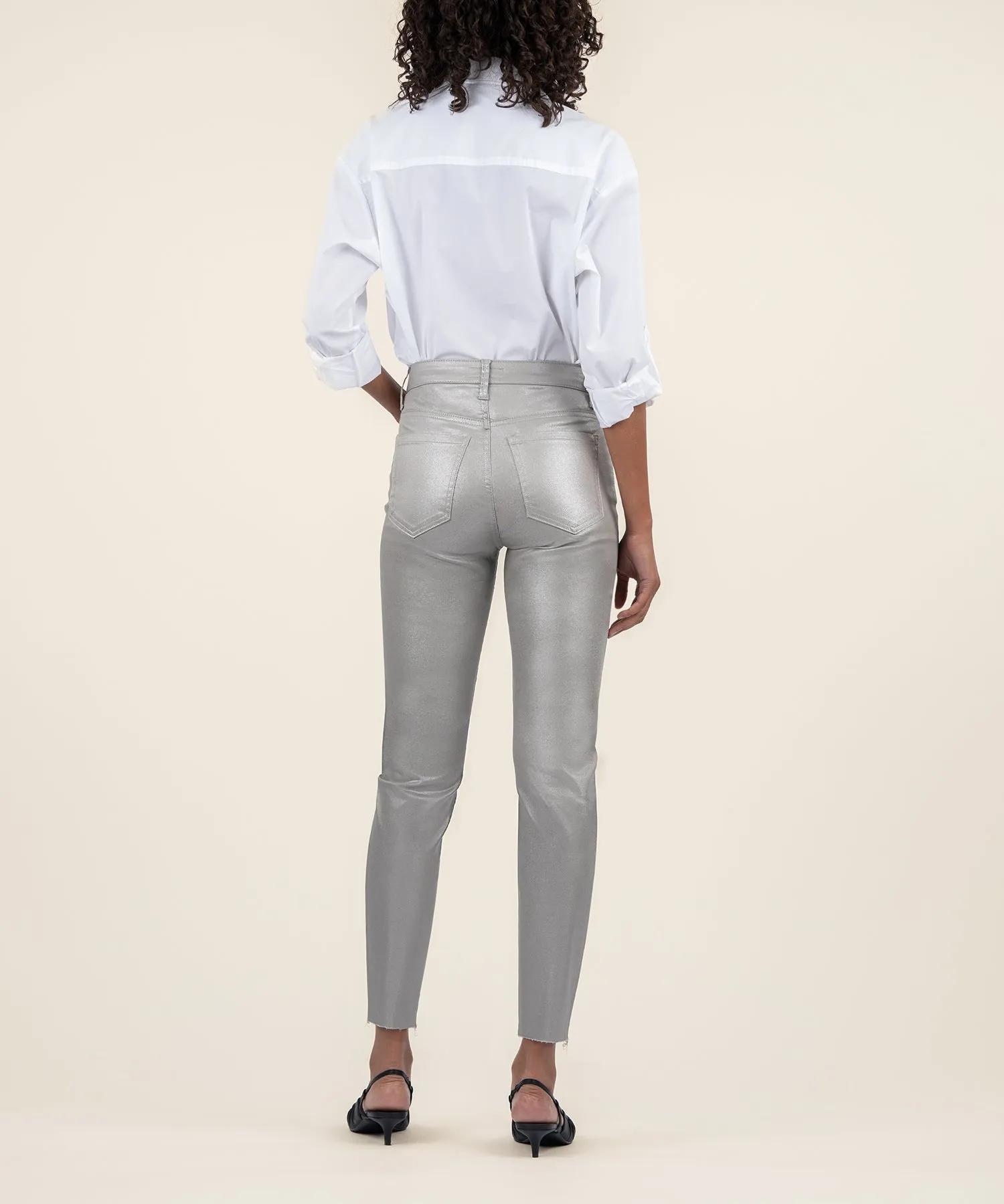 Charlize Coated High Rise Cigarette Leg - FINAL SALE