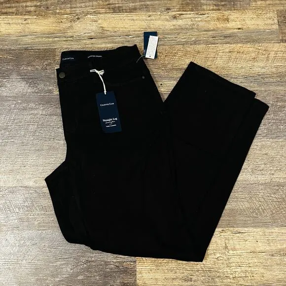 Charter Club Black Straight Leg Tummy Slimming Jeans 14W