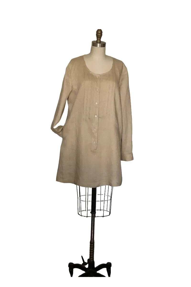 Classic Long Sleeve Linen Tunic - Style #1773K (Black)