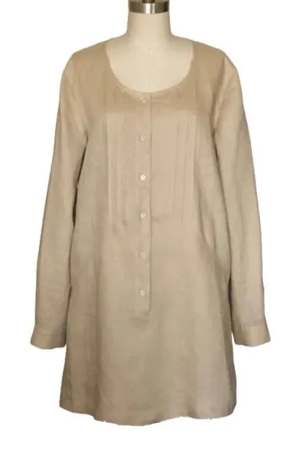 Classic Long Sleeve Linen Tunic - Style #1773K (Black)