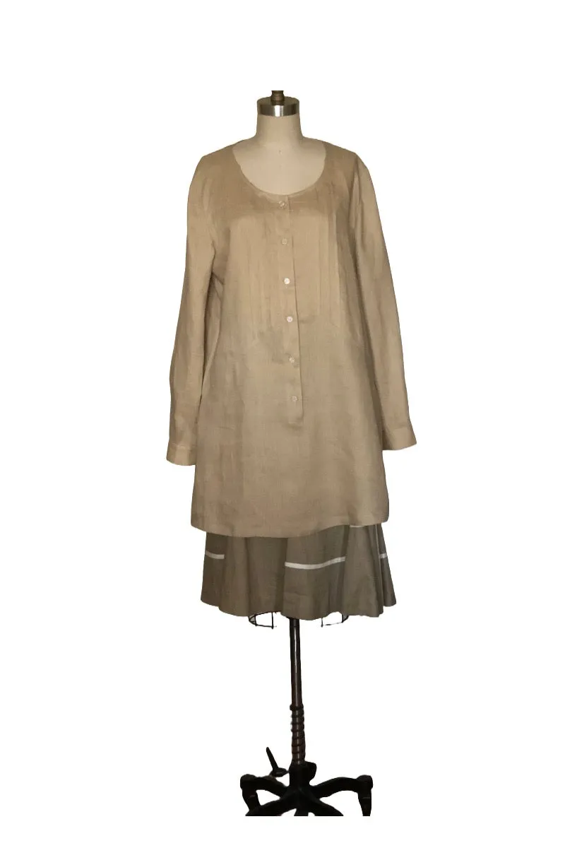 Classic Long Sleeve Linen Tunic - Style #1773K (Black)