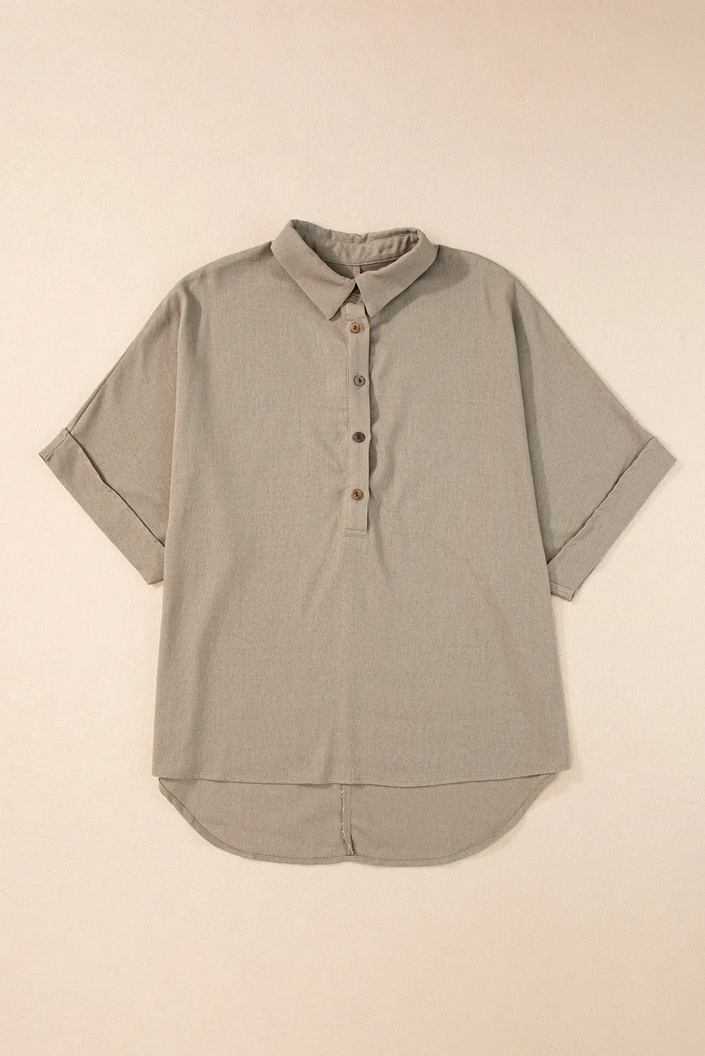 Collared Half Folded Oversize Top